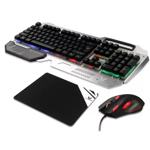 Wholesale-Volkano VX101BKSL Gaming Metal keyboard, Mouse, Mousepad Combo-Electro Vision Inc