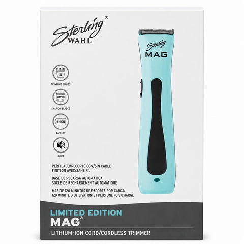 Wholesale-Wahl 3024488 Sterling Mag Trimmer Limited Edition - Aqua/Black-Men's Grooming-Electro Vision Inc