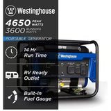 Wholesale-Westinghouse WGen3600cv Gas Powered Portable Generator with Recoil Start 4,650/3,600-Watt-Portable Generator-Electro Vision Inc