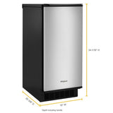 Wholesale-Whirlpool 15 in 50 lb Ice Maker Stainless Steel WUI95X15HZ-Refrigerator-Electro Vision Inc