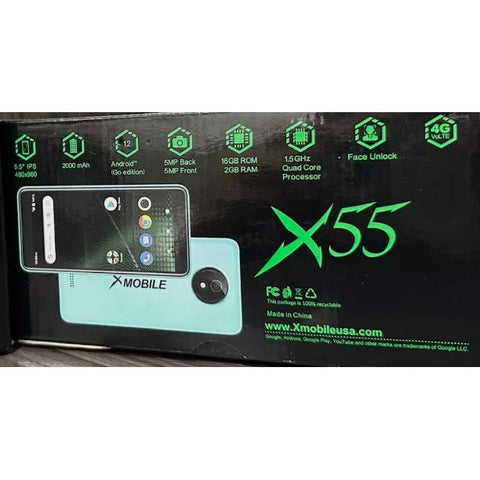 Wholesale-X-Mobile X55 4G LTE Smartphone 6.5" Display, Dual SIM, Android-Electro Vision Inc