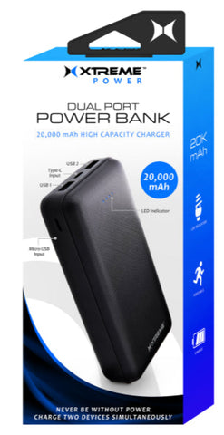 Xtreme XBB81029BLK 20W Power Bank – 20,000mAh | USB-C & USB-A