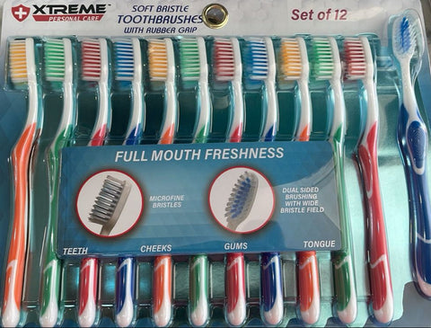 Wholesale-Xtreme CXX17028BLU Personal Care Soft Bristle Toothbrushes 12pk-Toothbrush-Electro Vision Inc