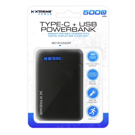 Wholesale-Xtreme XBB80173 Slim USB Power Bank 5,000 mAh Capacity-Power Adapter & Charger Accessories-Electro Vision Inc