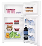 Avanti RA31B0W 2 Door Mini Fridge, Auto Defrost, True Top Freezer, 3.1 CF