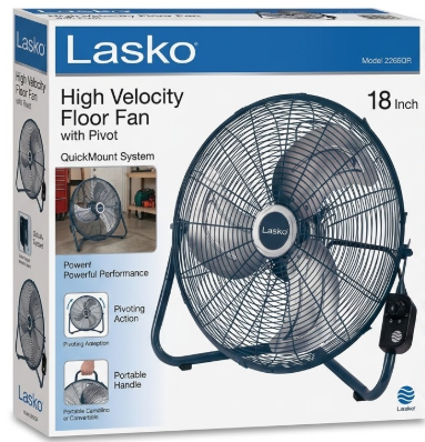 Lasko H20610 Max Performance High Velocity Floor or Wall-Mount Fan