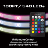 Monster MLB72100RGB 100ft Multi-Color LED Light Strip with Remote