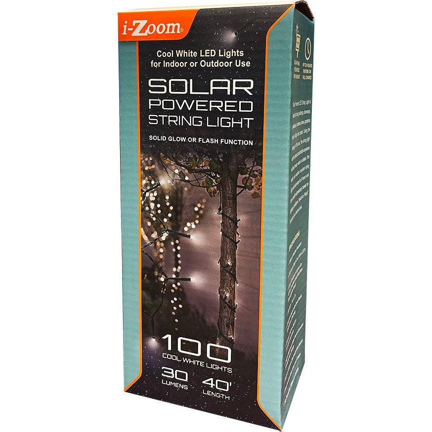 Wholesale-i-Zoom 40' Solar Powered String Light 100 LEDs-LED Light-Electro Vision Inc