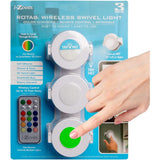 Wholesale-i-Zoom FL2231012 ROTA8 Wireless Swivel Light – 3-Pack, Color Changing, Remote Controlled-Electro Vision Inc