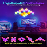 Wholesale-i-Zoom FL293006 3 Pack Modular Hexagon Color Changing Lights with Remote-Electro Vision Inc