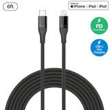 iLuv ICB276BK Fast Charging USB-C to Lightning Cable 3ft/6ft/10ft