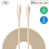 iLuv ICB276BK Fast Charging USB-C to Lightning Cable 3ft/6ft/10ft