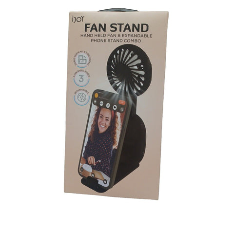 Wholesale-iJoy Fan Stand Handheld Fan & Expandable Phone Stand Combo-Fans-Electro Vision Inc