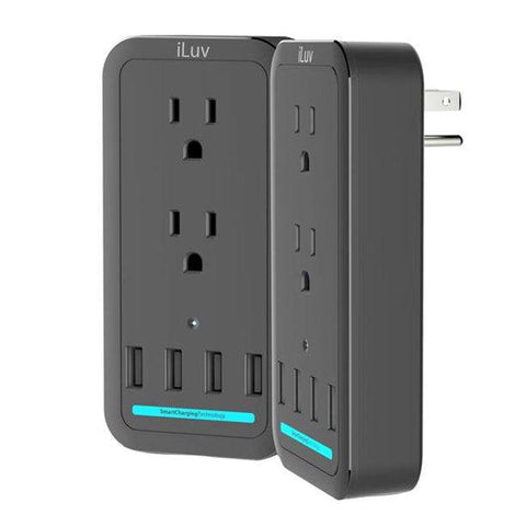 Wholesale-iLuv 2 Outlet Wall Charger with 4 USB Port-UL-Charger-Electro Vision Inc