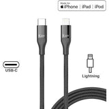 Wholesale-iLuv ICB274BK Premium MFI ligtning to USB C cable-3ft Black-Electro Vision Inc