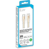 Wholesale-iLuv ICB274GD Premium MFI ligtning to USB C cable-3ft Gold-Electro Vision Inc