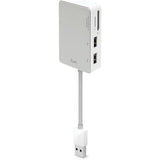 Wholesale-iLuv ICB718WHT Card Reader with 2 USB Ports White-Card Reader-Electro Vision Inc
