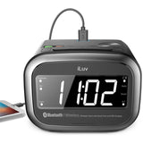 Wholesale-iLuv MORCAL2HULBK BT FM alarm clock w/1.4" white led disp. Hotel Black-Alarm Clock-Electro Vision Inc