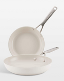 KitchenAid 15071 Forged Ceramic 2 Piece Skillet Set (8.25" & 10") - Porcelain White