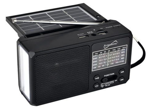 Wholesale-Supersonic SC1180BT 6-Band Bluetooth Radio w/ Solar-Bluetooth Radio-Electro Vision Inc