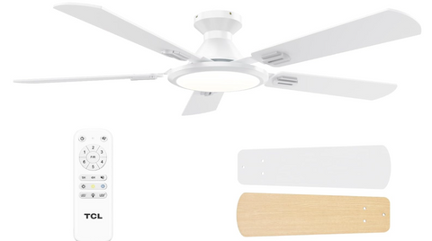 TCL HFS260H0BADWD Ceiling Fan with Light and Remote Control 52" - White