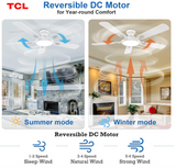 TCL HFS260H0BADWD Ceiling Fan with Light and Remote Control 52" - White