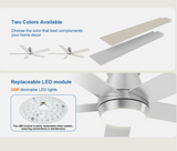 TCL HFS253JVBABSD Silver Flush Mount Celling Fan with Lights