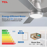 TCL HFS253JVBABSD Silver Flush Mount Celling Fan with Lights