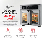 Kitchen Elite AF109FD French Door Air Fryer Oven 26 Qt - Stainless Steel