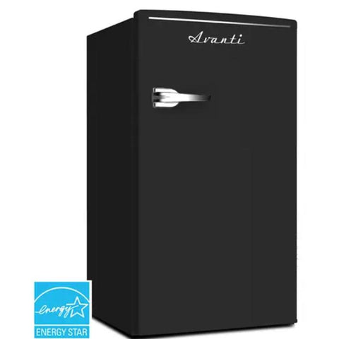 Wholesale-AVANTI RMRS31X1B-IS - 3.1 cu. ft. Retro Mini Fridge in Black with Freezer-Refrigerators-Electro Vision Inc