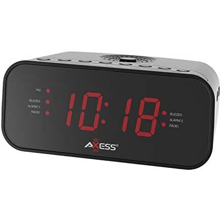 Wholesale-AXESS CKRD3803 1.2" LED AM/FM CLOCK RADIO W 2 ALARM-Alarm Clock-Electro Vision Inc