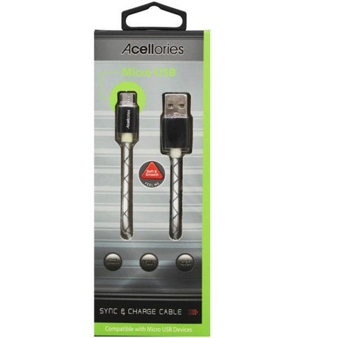 Wholesale-Acellories 6 Foot Micro USB Cable - Black-USB Cable-Electro Vision Inc