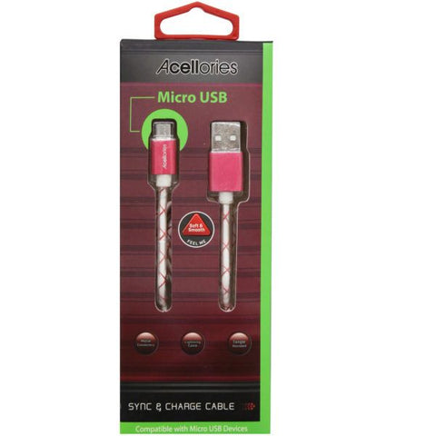 Wholesale-Acellories 6 Foot Micro USB Cable - Pink-USB Cable-Electro Vision Inc