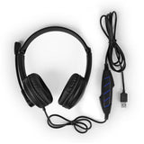 Wholesale-Aluratek - Wired USB Stereo Headset with Boom Mic - Black-Electro Vision Inc