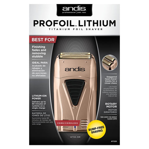 Wholesale-Andis 17220 Copper ProFoil Lithium Titanium Foil Shaver-Beauty and Grooming-Electro Vision Inc