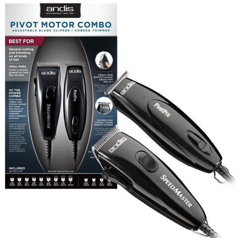 Wholesale-Andis 24075 Pivot Motor Adjustable Blade Clipper/Trimmer Combo Kit-Beauty and Grooming-Electro Vision Inc