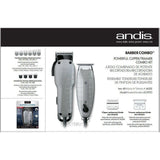 Wholesale-Andis 66325 Barber Combo Clipper (Envy) & Trimmer (T-Outliner) +Attachment Combs-Beauty and Grooming-Electro Vision Inc