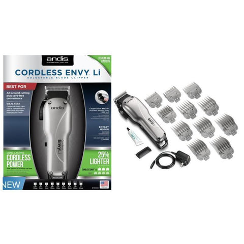 Wholesale-Andis 73000 Silver Cordless Envy Li (Lithium-Ion) Adjustable Barber Clipper-Beauty and Grooming-Electro Vision Inc