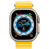 Wholesale-Apple Watch MNH93LL/A Ultra (GPS + Cellular) 49mm Titanium Case with Yellow Ocean Band - Titanium-Smart watch-Electro Vision Inc