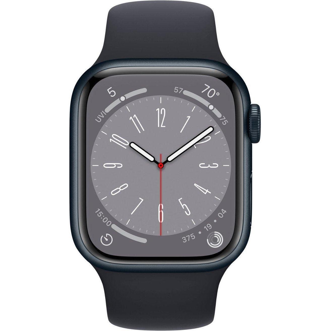 Wholesale-Apple Watch MNU83LL/A Series 8 (GPS) 41mm Aluminum Case with Midnight Sport Band - M/L - Midnight-Smart watch-Electro Vision Inc