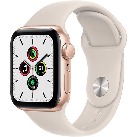Wholesale-Apple Watch SE MKQ03LL/A (1st Gen) GPS, 40mm Gold Aluminum Case with Starlight Sport Band-Smart watch-Electro Vision Inc