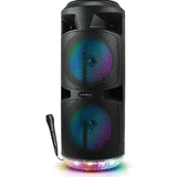 Wholesale-Audibox ABX285R Dual 8" PA Speaker w/ Lights and Microphone-Speakers-Electro Vision Inc