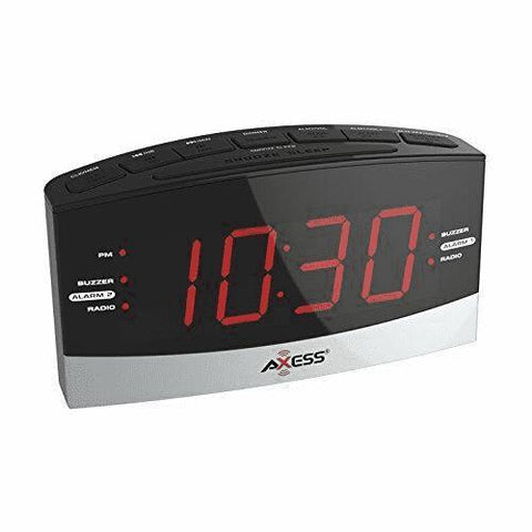Wholesale-Axess Ckrd3802 Alarm Clock 1.8" Led Am Fm Radio-Boombox Radio Alarm-Electro Vision Inc