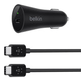 Wholesale-BELKIN F7U026bt04-BLK Car Charger + USB-C Cable - 27W-Electro Vision Inc