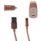 Wholesale-BELKIN F8J175DQ04 Charger Kit - Rose Gold - Home + Car Adapter/Cable MFI Certified-Accessories-Electro Vision Inc