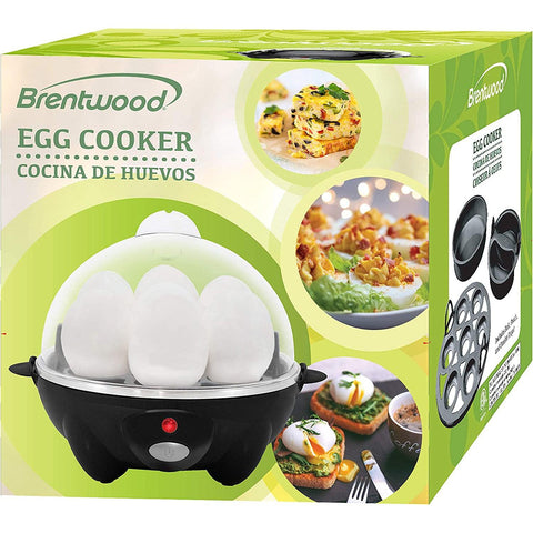 Wholesale-BRENTWOOD TS1045BK 7 EGG COOKER/STEAMER Black-Steamer-Electro Vision Inc