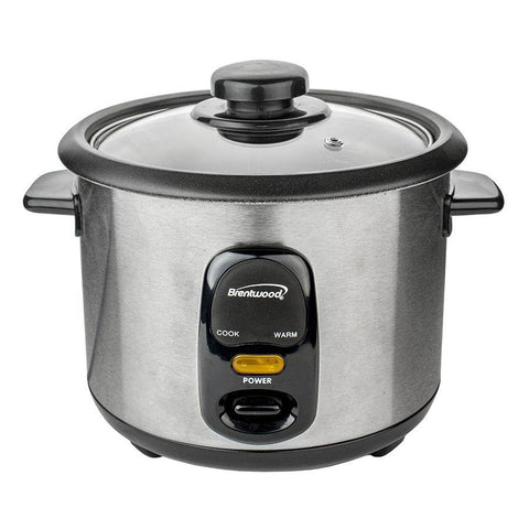Wholesale-BRENTWOOD TS15 RICE COOKER 1.5 LITER STAINLESS STEEL-Cooker-Electro Vision Inc
