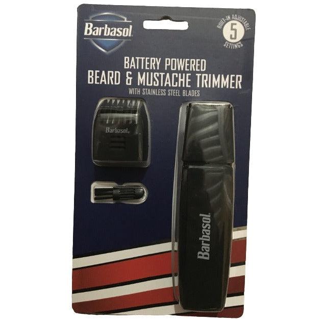 Wholesale-Barbasol CBT13010-BLK Battery Powered Beard & Mustache Trimmer with Stainless Steel Blades-Trimmer-Electro Vision Inc