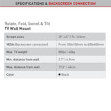 Wholesale-Barkan 3400 Tv Wall Mount 29”- 65” Full Motion - 4 Movements, Flat / Curved-TV Mount-Electro Vision Inc