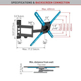 Wholesale-Barkan 3400 Tv Wall Mount 29”- 65” Full Motion - 4 Movements, Flat / Curved-TV Mount-Electro Vision Inc